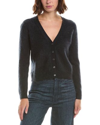 Sofiacashmere Sofiacashmere Brushed Cashmere Cropped 100% Cashmere Cardigan