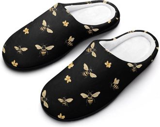 Generic Flower Bee Mens Slippers Comfortable And Non-slip Cotton Slipper Shoe for House