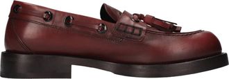 Pantanetti Handgemaakte Leren Loafers - Dames - Loafers - Rood - 38 1/2 EU - Leer - Schoenen