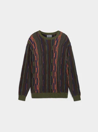 Djab Mens Oversized mixed-knit sweater