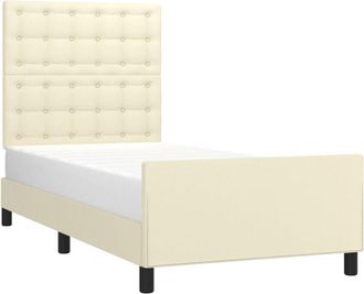 vidaXL Estructura De Cama Sin Colch&oacute;n Cuero Sint&eacute;tico Crema 80x200 Cm Vidaxl
