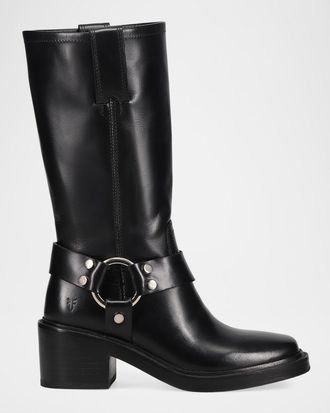 Frye Kate Harness Leather Mid-Calf Boots