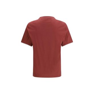 Brunello Cucinelli Mens Bordeaux Cotton T-Shirt