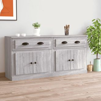 vidaXL Aparadores 2 Piezas Madera Contrachapada Gris Sonoma Vidaxl