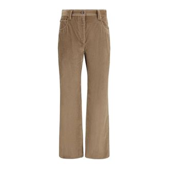 Brunello Cucinelli Pantalones rectos de cinco bolsillos - Trousers - Mujer - Beige - 2XS