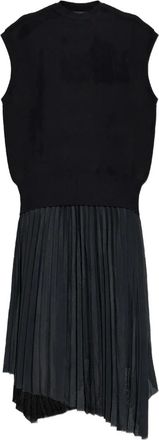 AllSaints Abito midi plissettato - Nero