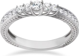 Pompeii3 1/2ct Vintage Diamond Anniversary Ring 14K White Gold