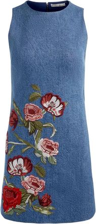 Alice & Olivia Abito corto Cade con ricamo a fiori - Blu