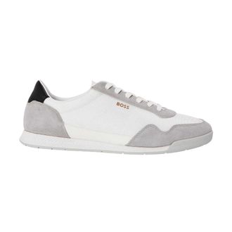 HUGO BOSS Womens Mens Titanium SL Suede Trainers (White) - Size UK 6