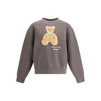 Palm Angels Teddy-applique Crew Neck Sweatshirt