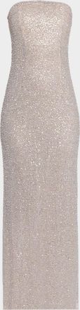 SIMKHAI Xyla Strapless Sequin Column Gown