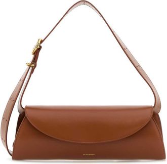 Jil Sander Brown Cannolo Shoulder Bag