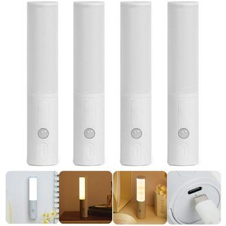 OEM Luz Nocturna Recargable Con Sensor De Movimiento, Aplique Led De Pared Regulable, Luz Para Escaleras Con Sensor De Inducci&oacute;n, Rotaci&oacute;n De 350&deg;, 4 Unid