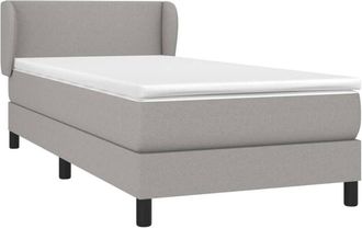 vidaXL Cama Box Spring Con Colch&oacute;n Tela Gris Claro 90x200 Cm Vidaxl