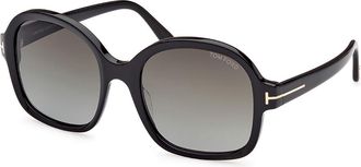 Tom Ford FT1034 HANLEY 01B Womens Sunglasses Black Size 57