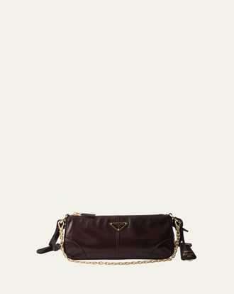 Prada Distressed Leather Shoulder Bag
