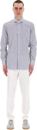 Barba Cult Line Cotton Tailored Stripe Shirt