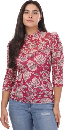 Ted Baker Dames/Dames Izabelo Bladeren Mesh Frill Top (Roze)