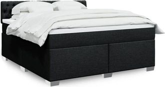 vidaXL Vidaxl - Cama Box Spring Con Colch&oacute;n Tela Negro 180x200 Cm