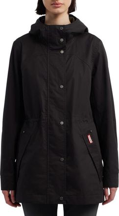 Hunter Adela Hooded Waterproof Jacket in Black at Nordstrom, Size Medium