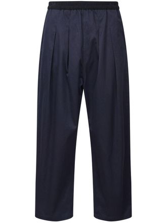 Maison Margiela pleated cotton trousers - Blue