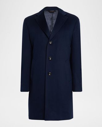 Neiman Marcus Mens Cashmere Single-Breasted Overcoat