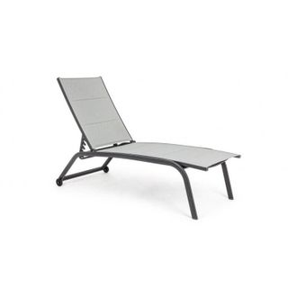 BIZZOTTO Bizzotto - Tumbona De Jard&iacute;n De Aluminio Con Ruedas Antracita Cleopas 61x192x H105 Cm
