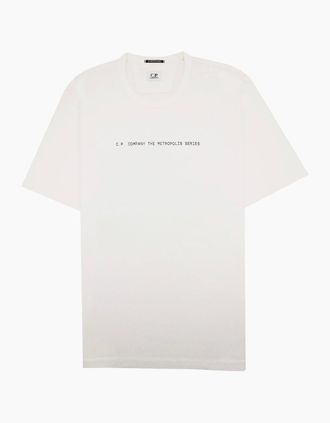 C.P. Company Mens Cp Company Metropolis Series Mercerized Jersey Graphic Face T Shirt White 101 - Size: 40