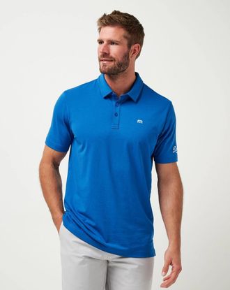 Travis Mathew Los Angeles Dodgers Club Rules Polo Mens Blue Athletic Fit DDR2407