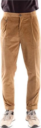 Paolo Pecora Pinwale Corduroy Broek - Heren - Slim Fit Broeken - Bruin - L - Katoen - Broeken
