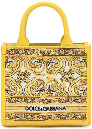 Dolce & Gabbana mini DG Daily canvas tote bag - women - Calf Leather/Fabric - One Size - Yellow