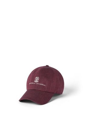 Brunello Cucinelli Chevron Baseball cap in Cherry at Nordstrom, Size Xx-Large