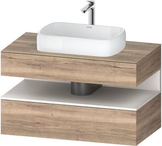 Duravit Duravit - Qatego Consola Mueble Bajo Lavabo, 1 Extra&iacute;ble, 1 Caj&oacute;n