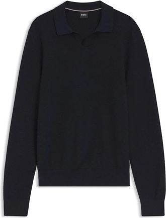 HUGO BOSS H Lomarino - Heren - Ronde hals truien - Blauw - S - Katoen - Truien & Vesten