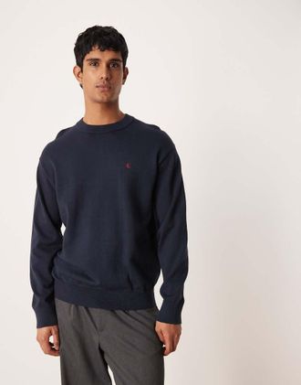 Calvin Klein Jeans Maglione blu navy con logo a contrasto