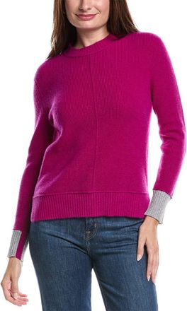 Fort&eacute; Cashmere Contrast Trim Thermal Cashmere Sweater