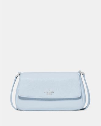 Kate Spade New York Womens Sutton Mini Flap Crossbody - Light Blue Leather - One Size