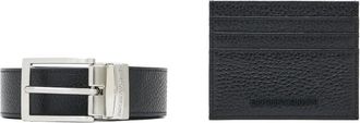 Emporio Armani Set portacarte in pelle (2 pezzi) - Nero