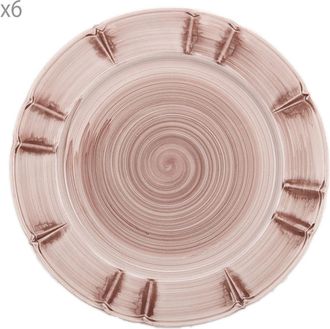 Arcucci Set of 6 Provence Spiral Dinner Plate, Taupe