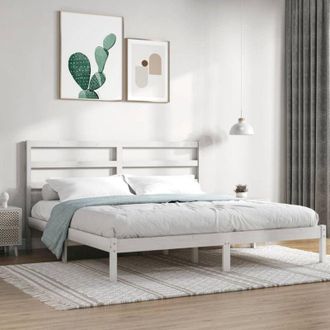 vidaXL Vidaxl - Estructura De Cama Sin Colch&oacute;n Madera Maciza Blanca 200x200 Cm