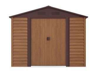 VENTE-UNIQUE.COM Cobertizo de jard&iacute;n metal color natural oscuro