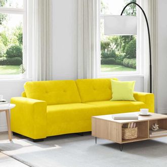 vidaXL Divano 3-persone Giallo 220 Cm Velluto Vidaxl
