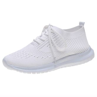 Generic Womens Orthopedic Running Trainers Women Wide Fit Slip on Shoes Ladies Breathable Lace-Up Casual Womens Sports Shoes Running Knitted Wide Fit Sneakers