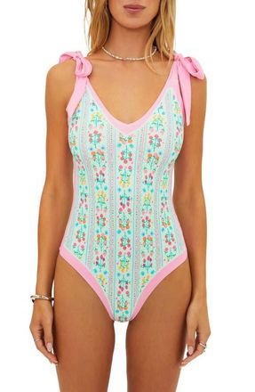 Beach Riot Akira Floral One-Piece Swimsuit in Fruit Blooms at Nordstrom, Size X-Large