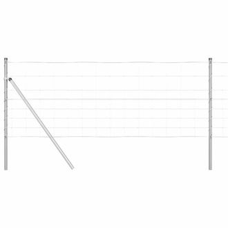 Berkfield Home Field Fence 0.8x50 m Galvanised Steel in Silver