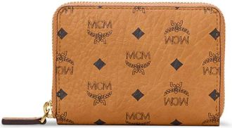 MCM Portemonnee met rits in Visetos - Dames - Portefeuilles - Bruin - ONE Size - Polyester - Accessoires