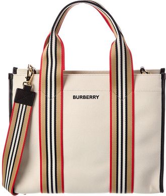 Burberry Icon Small Canvas & Leather Tote