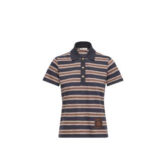 Moncler Moncler Striped Cotton Polo Shirt, Women, Blue, Size: Xs