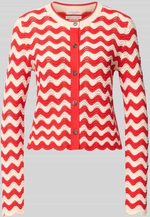 Christian Berg Strickjacke im Allover-Look mit Rundhalsausschnitt in Rot, Gr&ouml;&szlig;e XXL