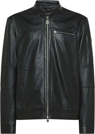 Peuterey Black Calfskin Jacket With Contemporary Design